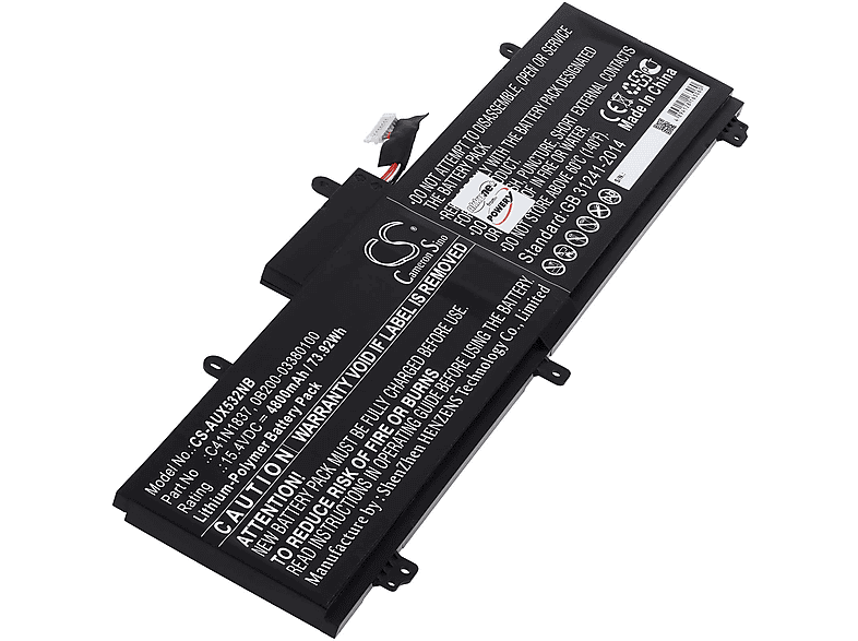 POWERY Akku für Asus ROG S GX532GW-AZ111T Li-Polymer Akku, 15.4 Volt, 4800mAh