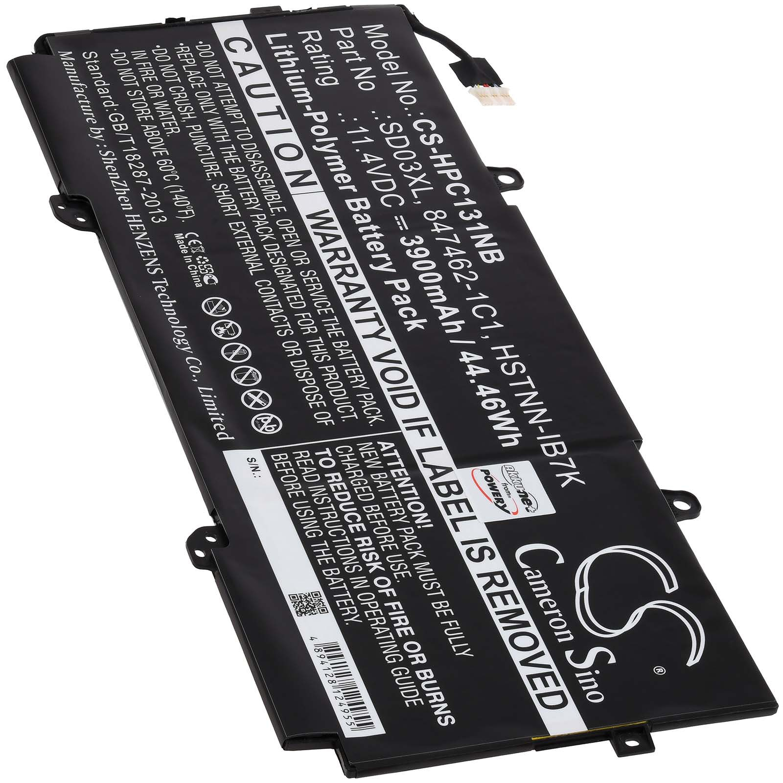 Chromebook Li-Polymer G1(X0N96EA) Akku 3900mAh HP Volt, POWERY 13 Akku, 11.4 für