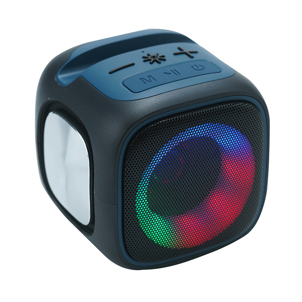 BRIGHTAKE Wireless Radio Plug-In Lautsprecher Partner Kleine RGB Stereo Stahlkanone Bluetooth-Lautsprecher, Bluetooth TWS Licht Schwarz,blau