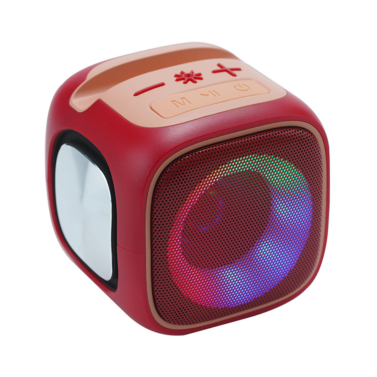 Stereo Lautsprecher Wireless TWS Licht RGB Bluetooth BRIGHTAKE Stahlkanone Plug-In Bluetooth-Lautsprecher, Radio Kleine Partner Rot,Rosa
