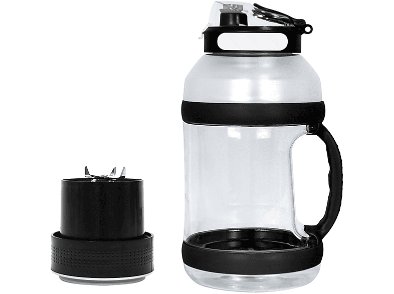 BRIGHTAKE Tragbarer elektrischer Entsafter 2L großer Kapazität langer Batterie Dual Tasse Deckel Entsafter, Schwarz