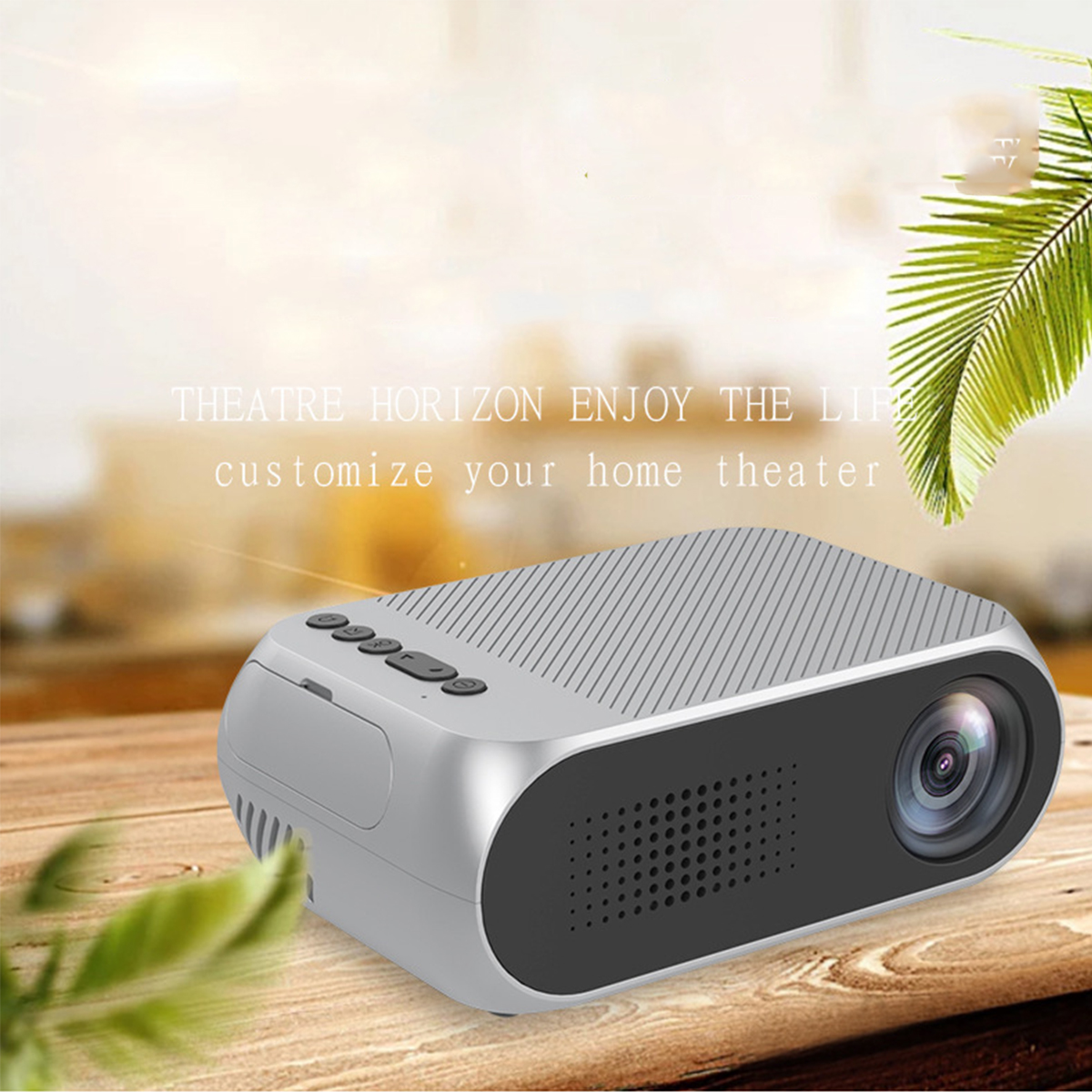 mit Mini BRIGHTAKE Lautsprechern 1080P und Vielseitiger Integrierten HD Kompakter Projektor Konnektivität LED Beamer(HD+)