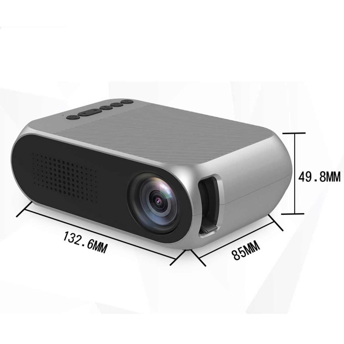 BRIGHTAKE Kompakter HD 1080P LED Vielseitiger Lautsprechern Mini Projektor Konnektivität Integrierten und Beamer(HD+) mit