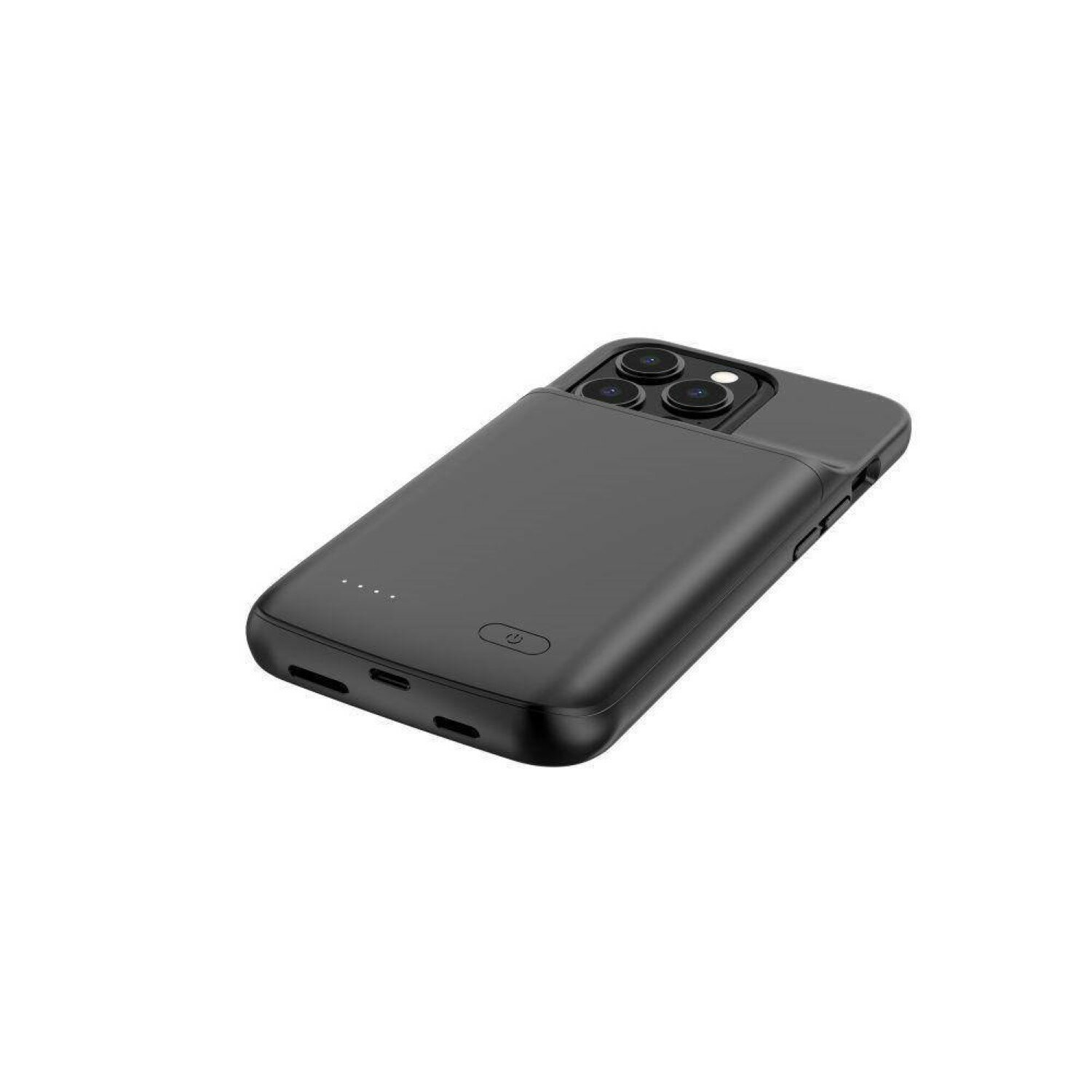 Una custodia per telefono nera con un power bank integrato.