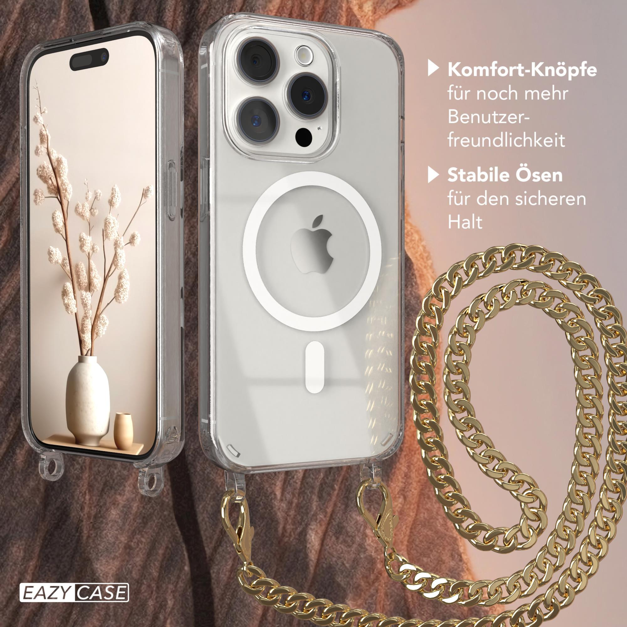 15 Handykette Pro, iPhone extra Magsafe Kordel CASE EAZY + Apple, Umhängetasche, Schwarz, Gold