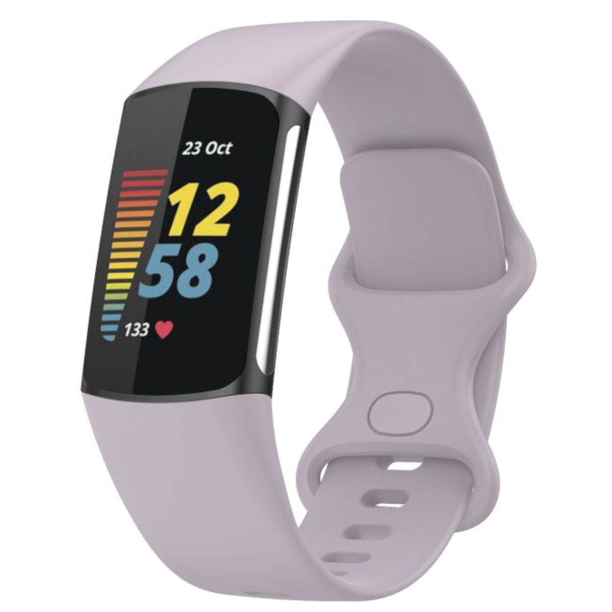 Lila / Charge 6 Fitbit, Silikon 5, Ersatzarmband, / Sport Hell Design Band, WIGENTO Kunststoff