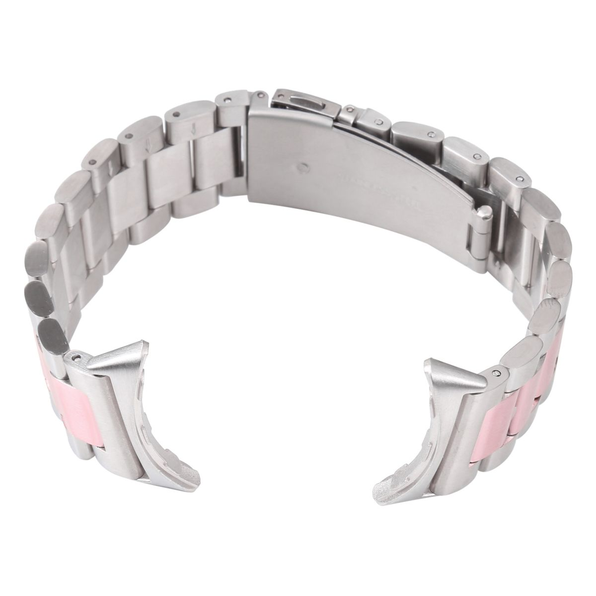 1 Band, Pixel Stahl + Design Ersatzarmband, Metall Watch Google, Pink 2, WIGENTO / Silber