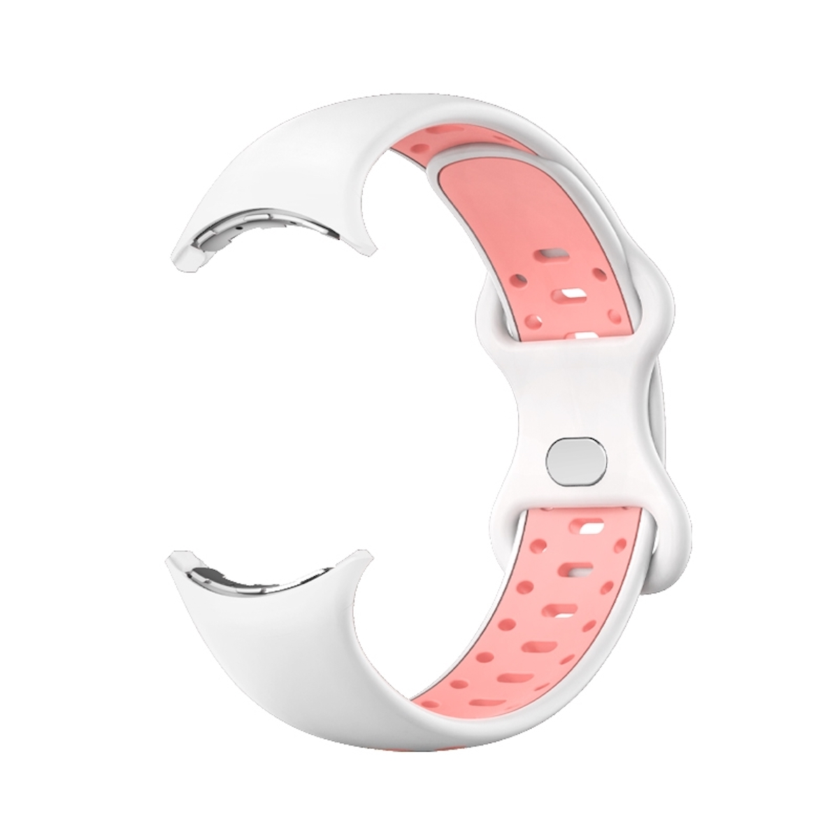 2, Weiß + Sport Ersatzarmband, / Band Watch M, 1 Silikon Rosa Pixel Kunststoff / Größe WIGENTO Google,