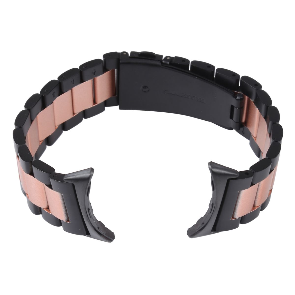 WIGENTO Stahl Metall Design Google, 2, Watch Band, / + Pink Pixel Schwarz Ersatzarmband, 1