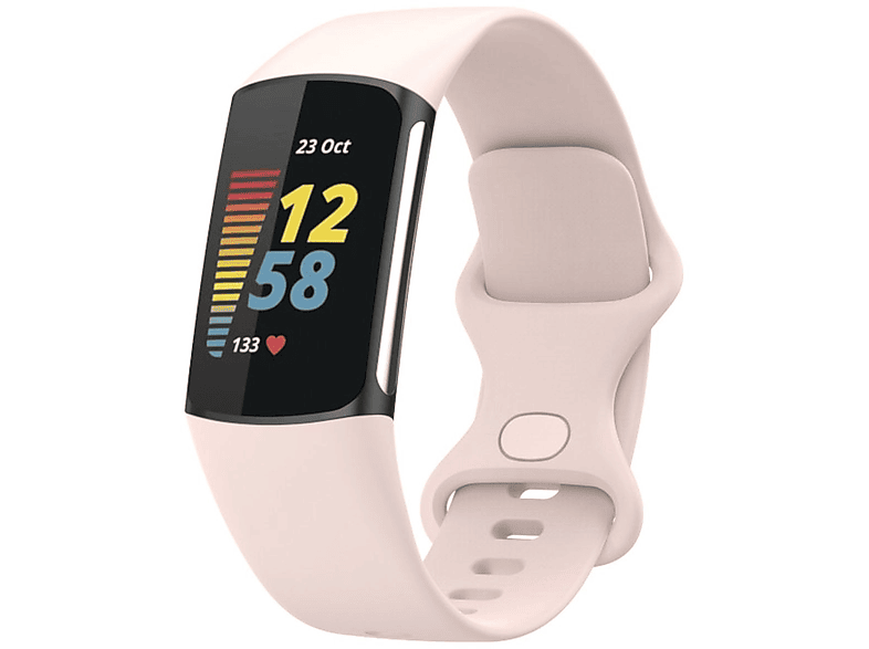 Fitbit, Charge WIGENTO Sport Band L, Kunststoff / Größe Ersatzarmband, Rosa / 5, 6 Silikon