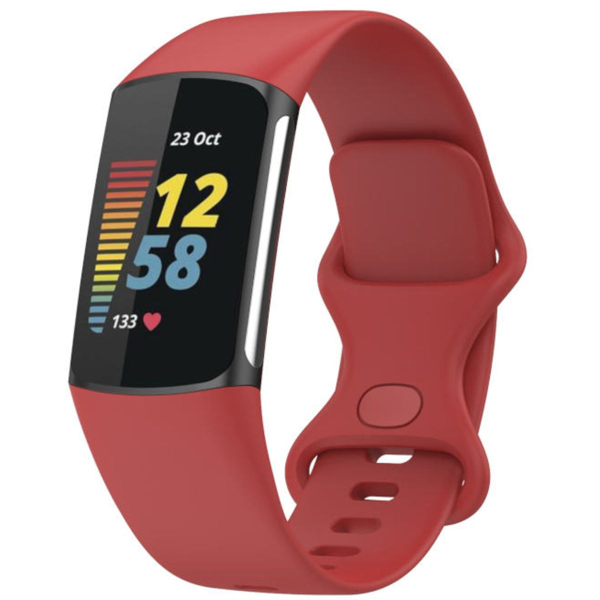 WIGENTO Band Sport Charge Fitbit, / Rot 6 5, Ersatzarmband, Silikon / Kunststoff Größe L,