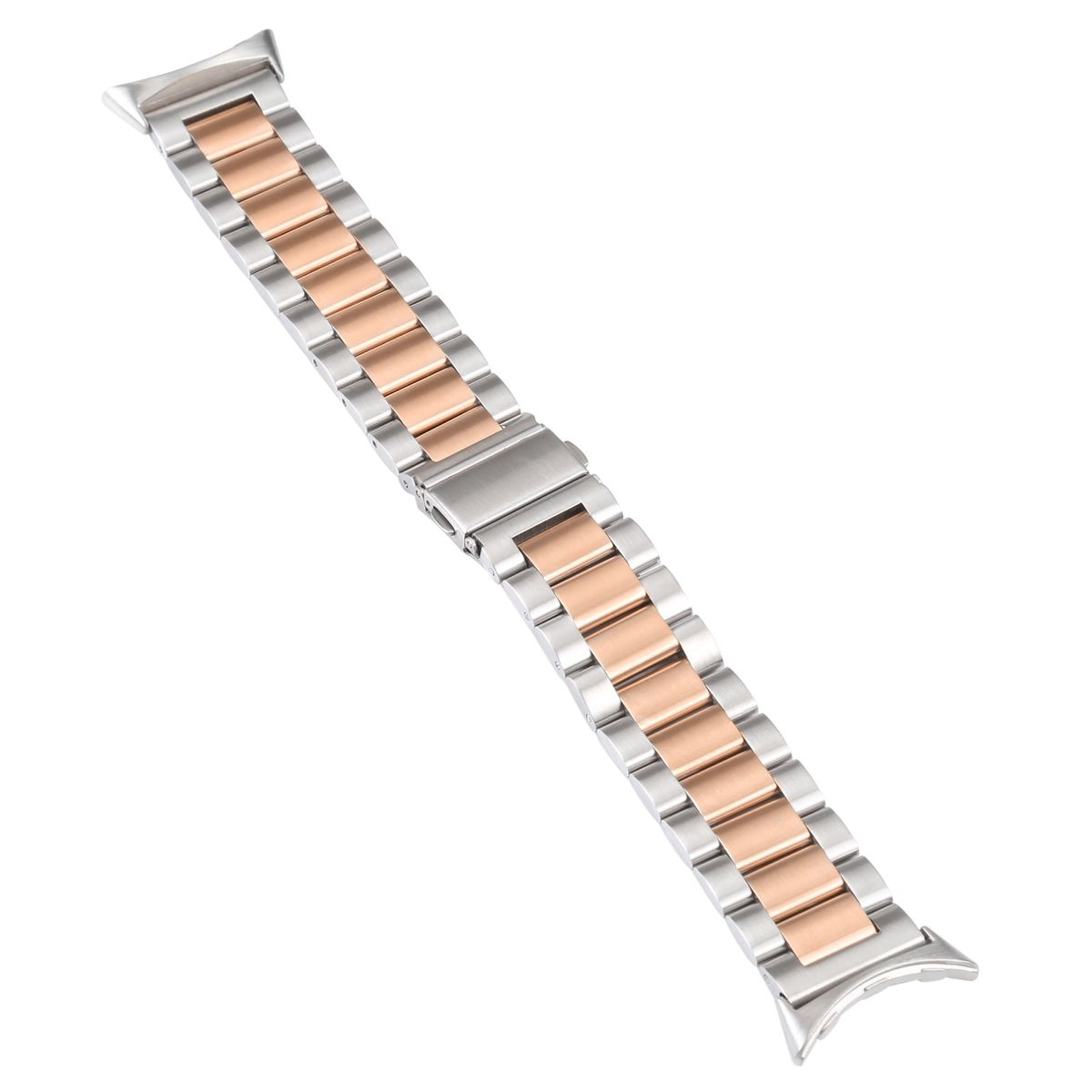 WIGENTO Stahl Metall Design Silber Watch + Ersatzarmband, 1 Pixel Rose Google, Band, Gold 2, 