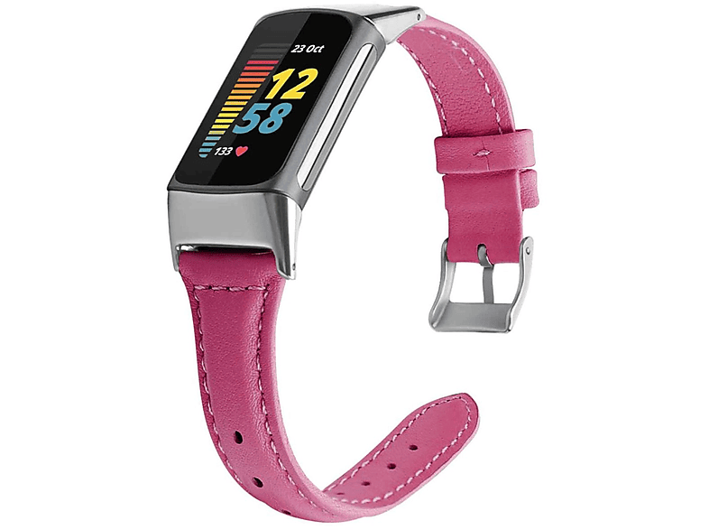 Charge WIGENTO Pink Ersatzarmband, Band Design / S, 6 Sport Leder 5, Fitbit, Größe