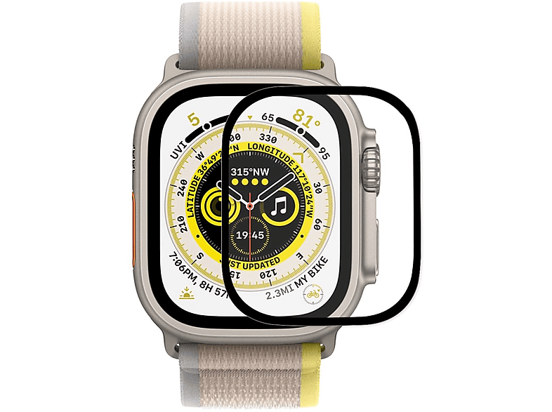 WIGENTO 1x Display Hart Folie 2 Schutz + Ultra Apple Watch Glas Schutzglas(für 1 H9 49mm)