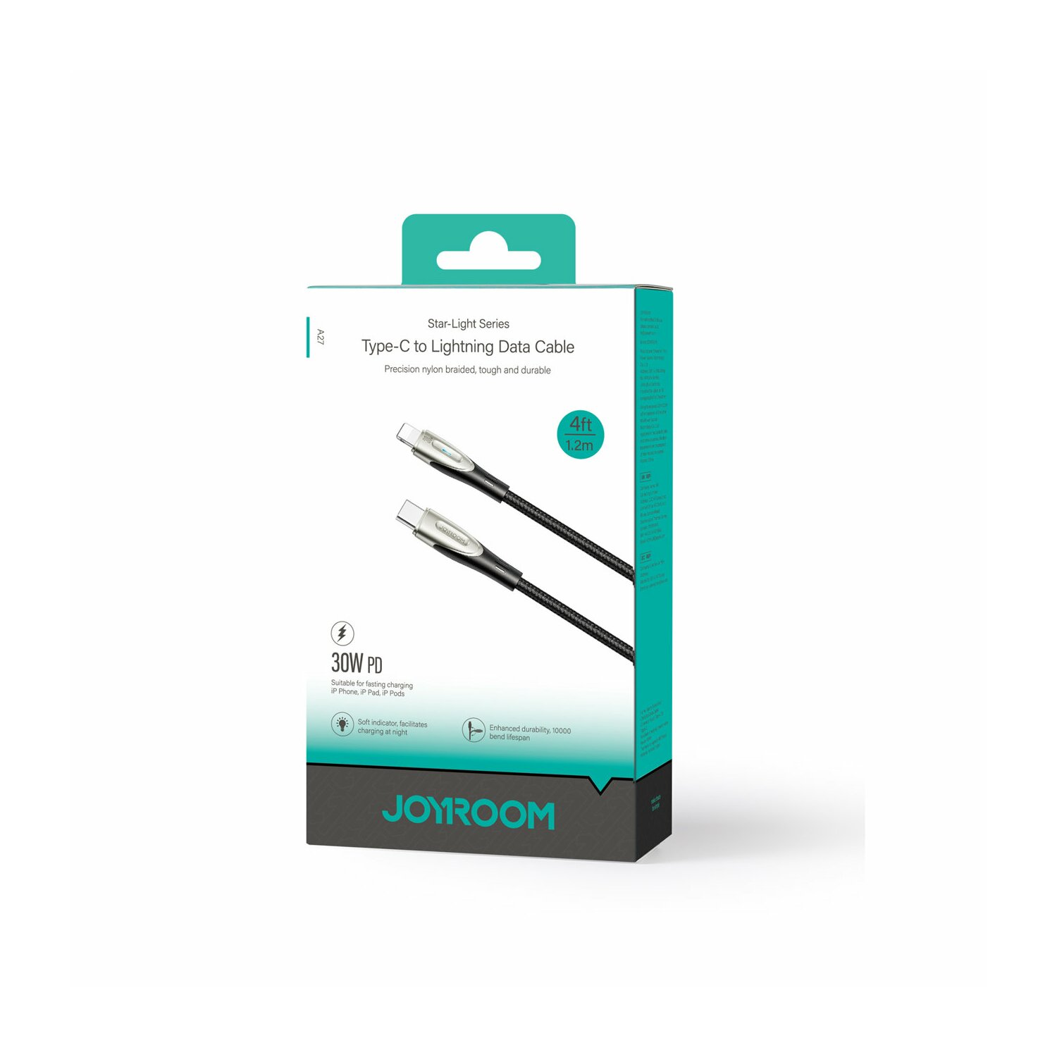 JOYROOM Pioneer Series SA31-CL3 USB-C Ladekabel, 1,2m, / iPhone-Anschluss 30W Schwarz