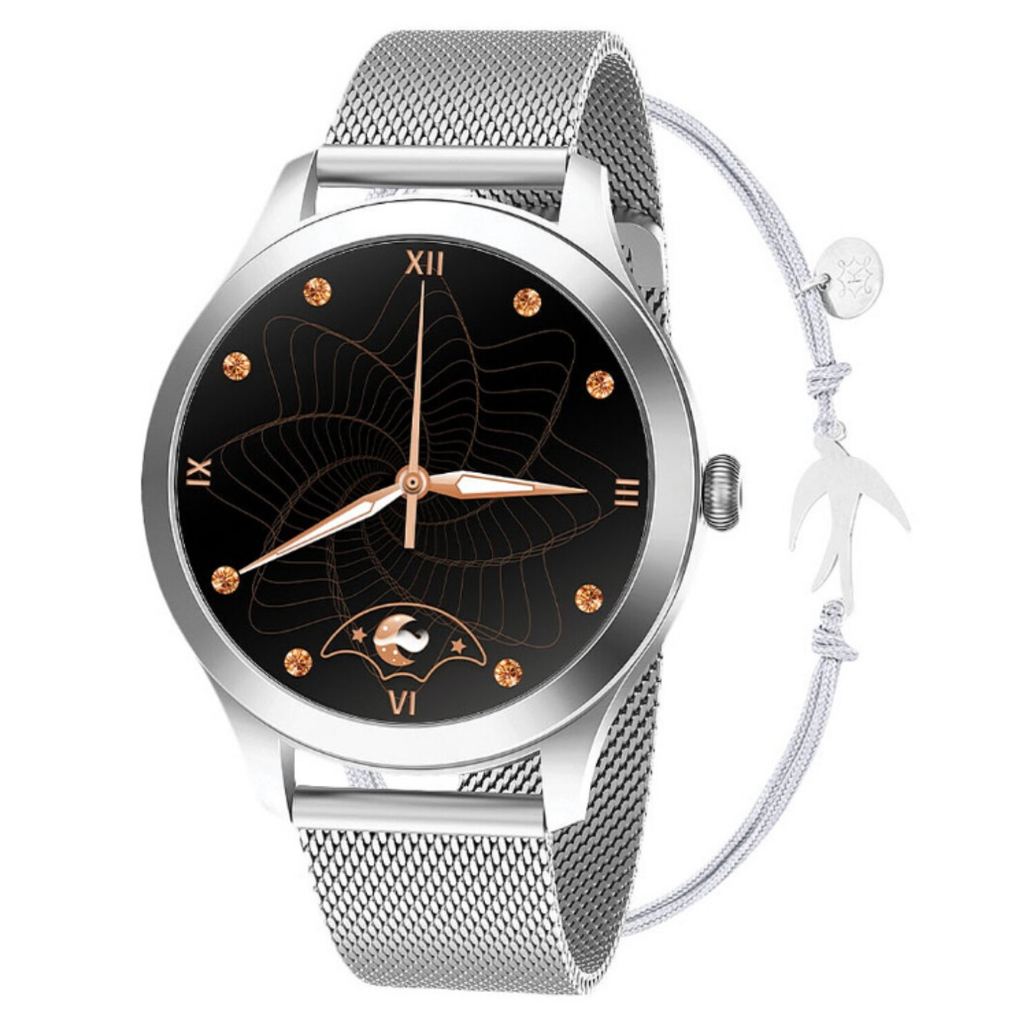 Elegance Duo Silber Smartwatch Set Jewelry MAXCOM Edelstahl,
