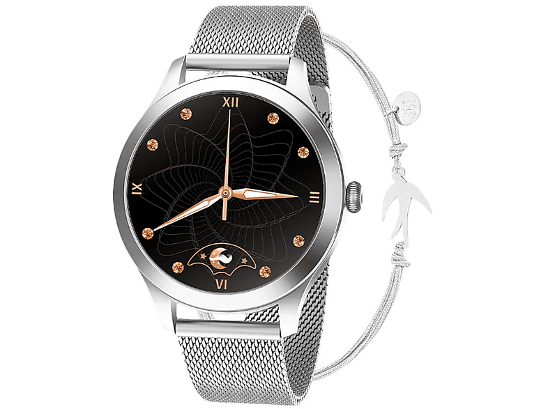 MAXCOM Elegance Duo Jewelry Set Smartwatch Edelstahl, Silber