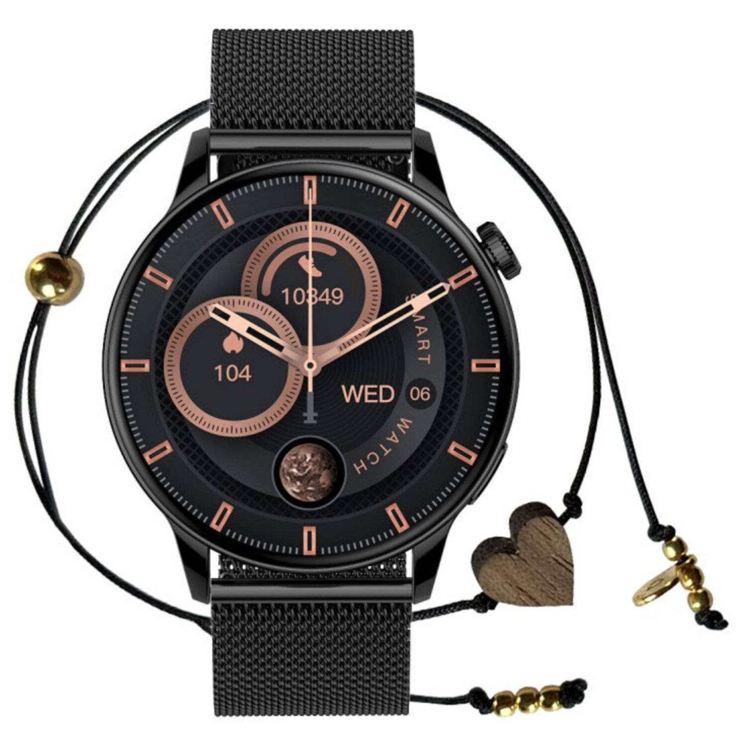 Bracelet Men\'s Schwarz Smartwatch MAXCOM Edelstahl, Plantwear