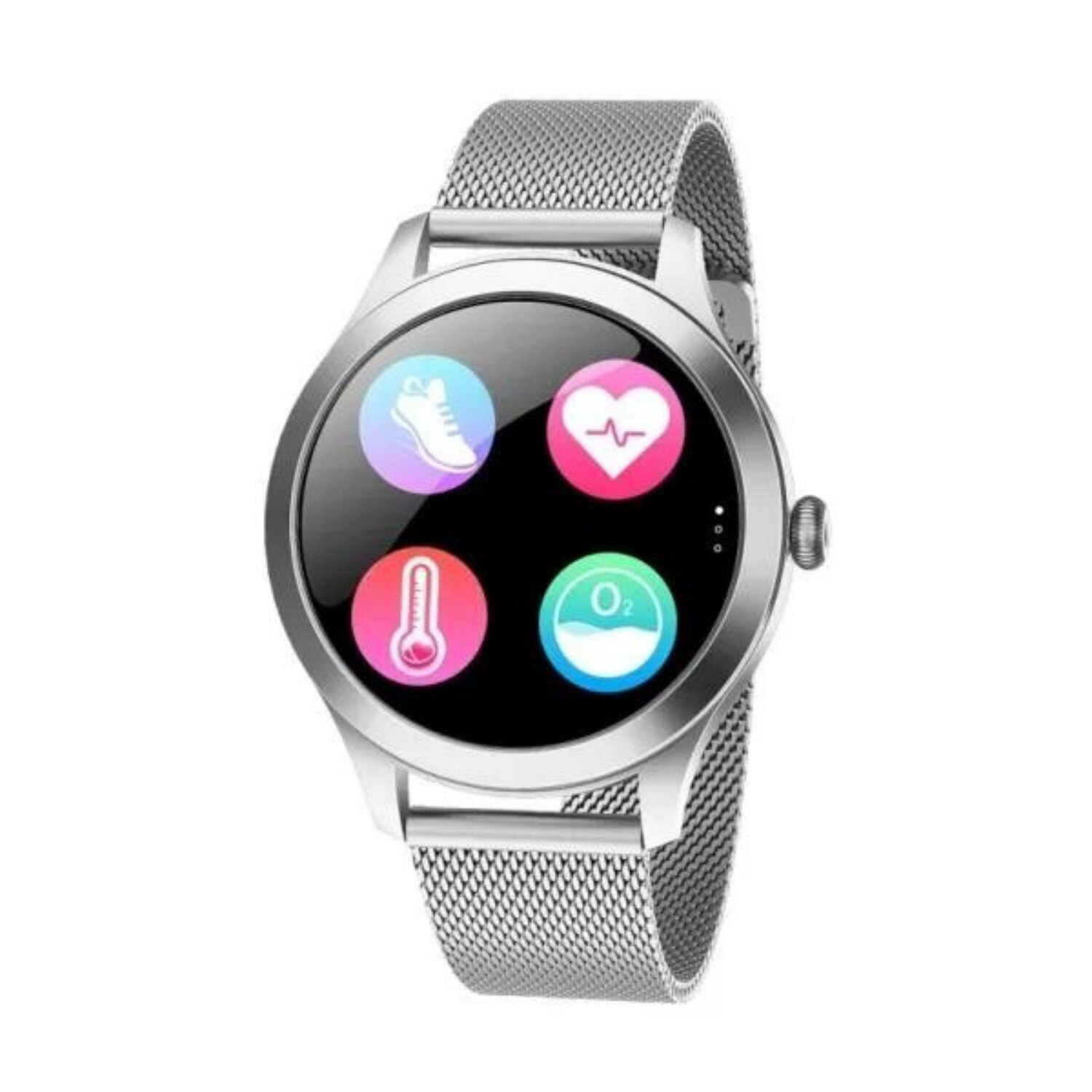 Pro Silber Edelstahl, Smartwatch VitalFlow MAXCOM