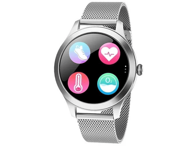 VitalFlow Edelstahl, Silber Smartwatch MAXCOM Pro