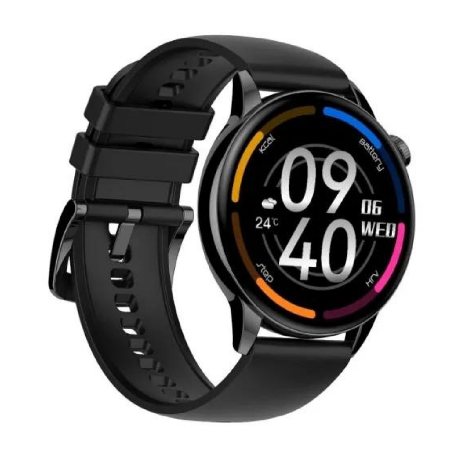 MAXCOM Wellness Plus Smartwatch Schwarz Silikon