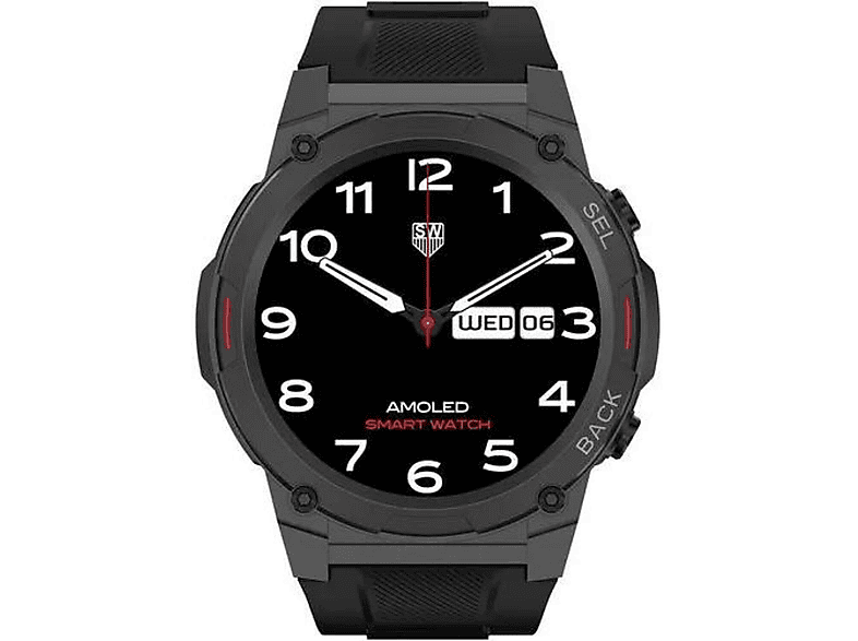 Vitality MAXCOM Smartwatch Plus Silikon, Schwarz