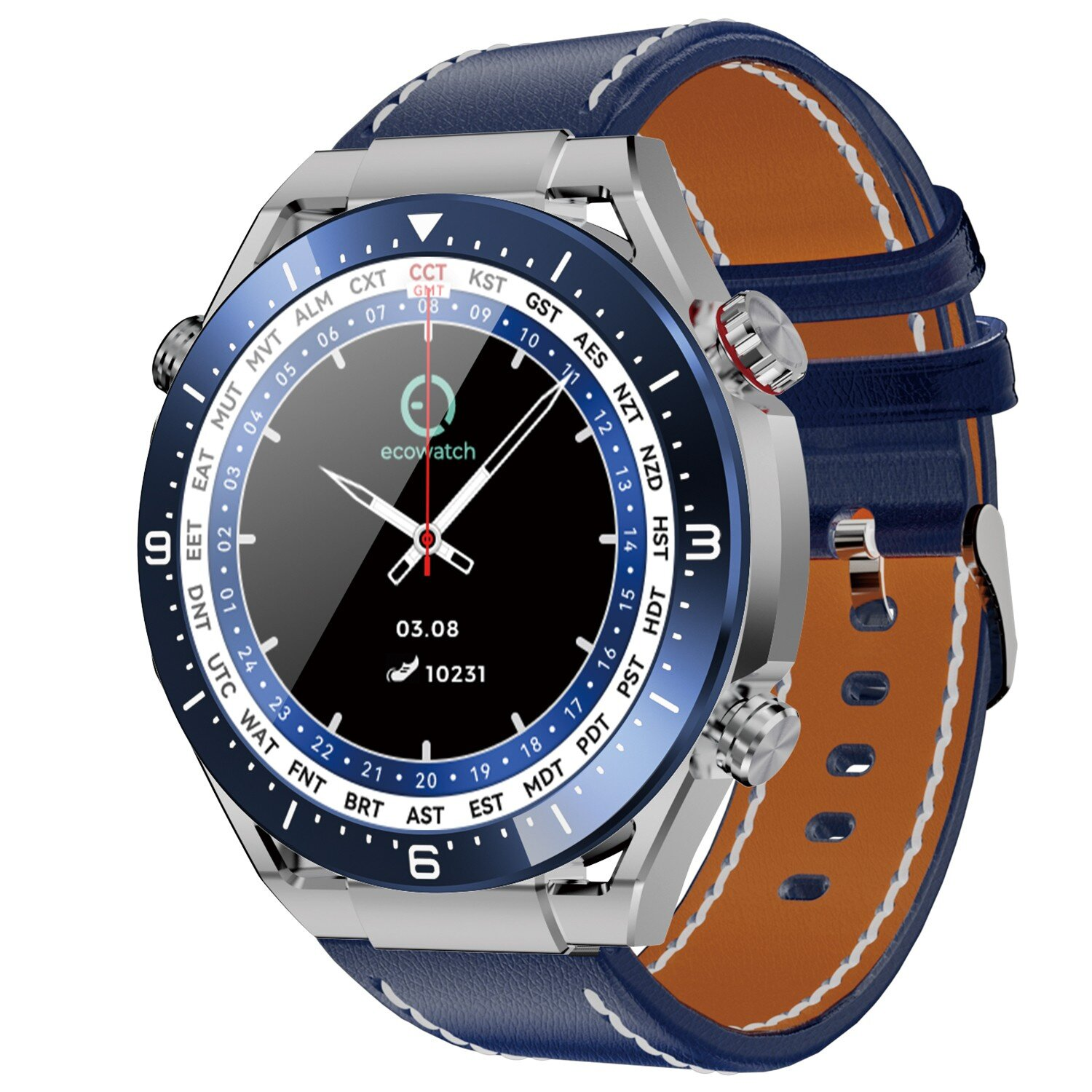 MAXCOM EleganceLink Smartwatch Leder, Silber