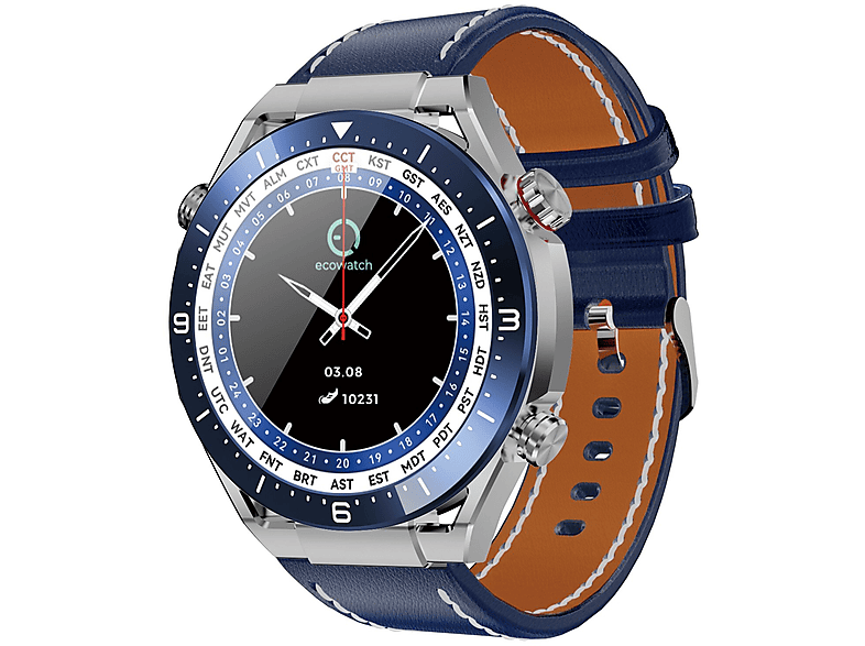 MAXCOM EleganceLink Smartwatch Leder, Silber