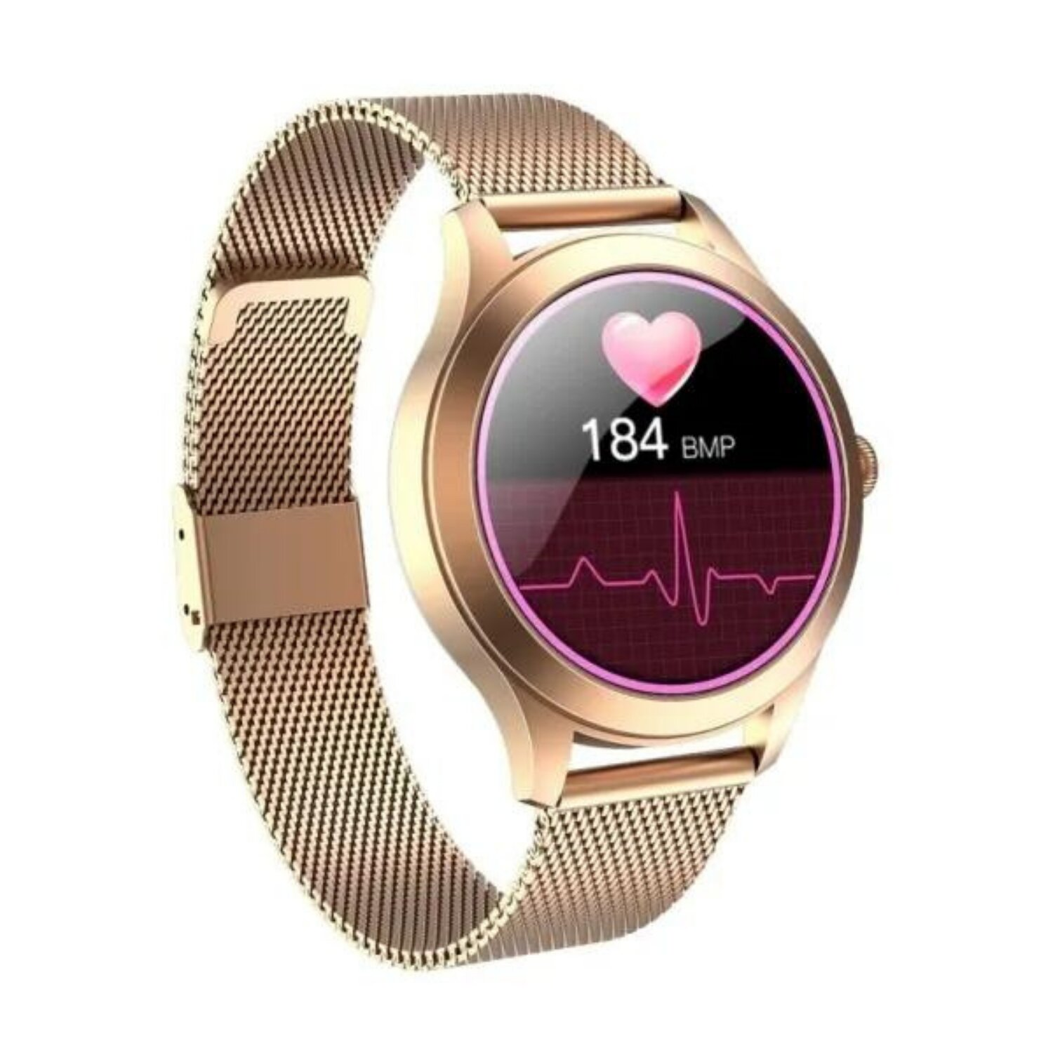 MAXCOM VitalFlow Pro Edelstahl, Gold Smartwatch