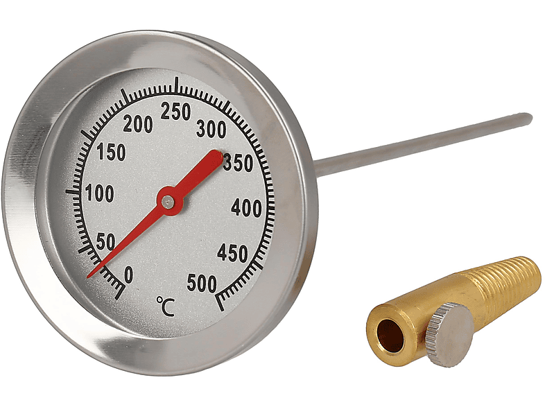 LANTELME & Thermometer, Holzofen Grill & Pizzaofen & Backofen Silber