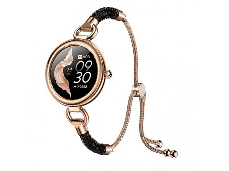 MAXCOM Crystal Harmony Smartwatch Edelstahl Edelstahl, Schwarz