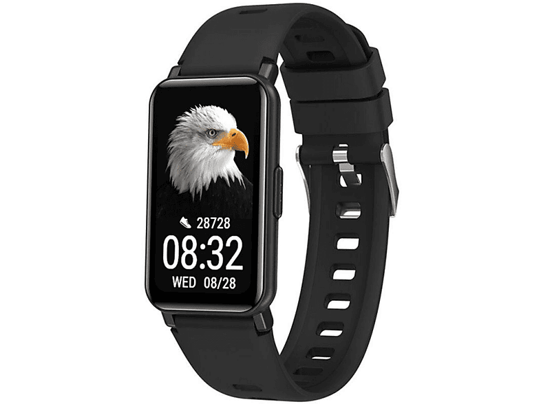 Schwarz MAXCOM Plus Silikon, Fitness Tracker Smartwatch Vitality