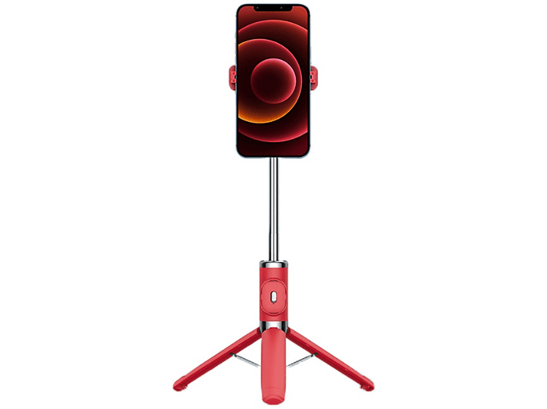ENBAOXIN Fernbedienung Handy Selfie Stick Halter - Bluetooth Multi-Funktion, Dual komplementäre Lichter Selbstauslöser, Rosa