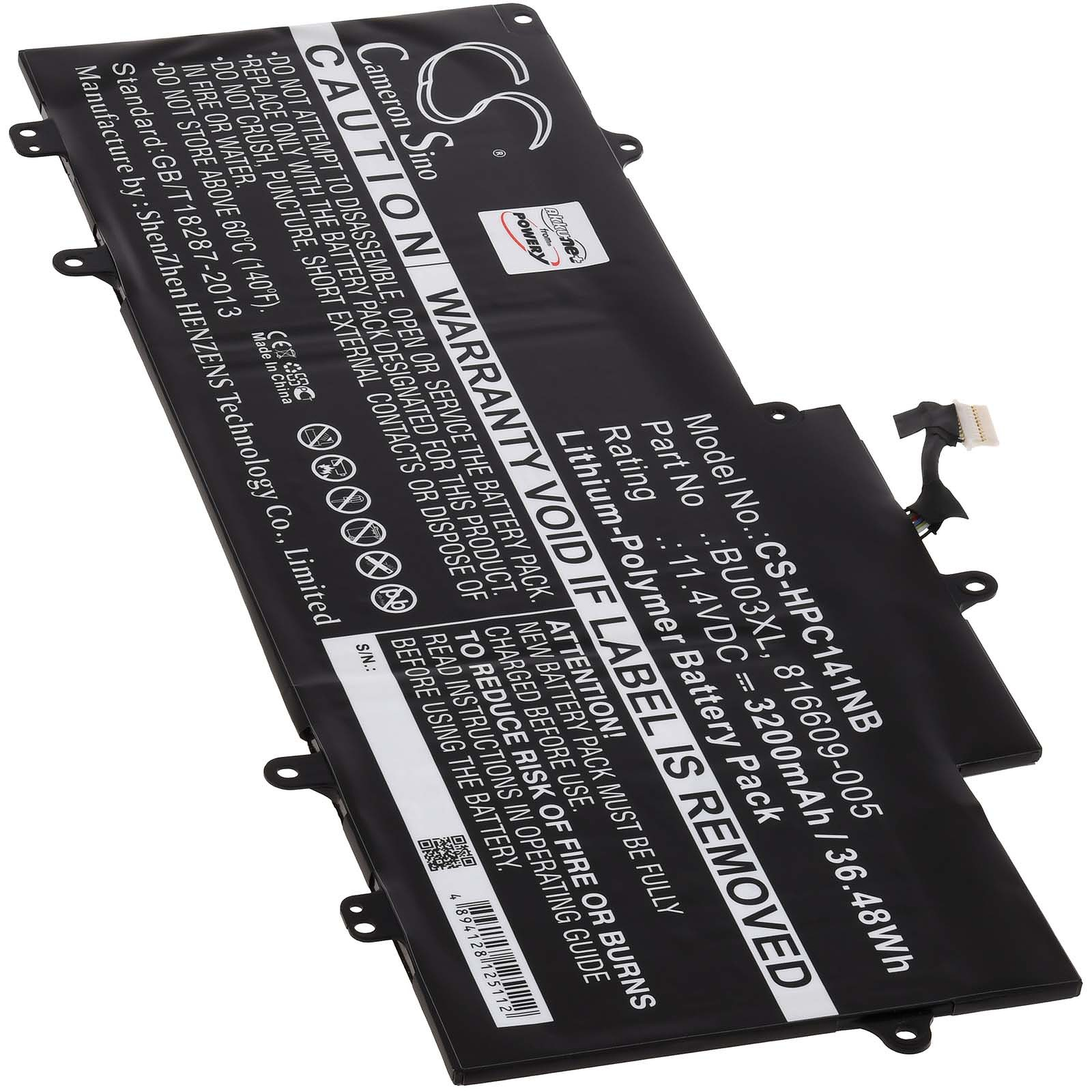 Li-Polymer Akku HP POWERY für 3200mAh Chromebook 14-AK004TU 11.4 Volt, Akku,