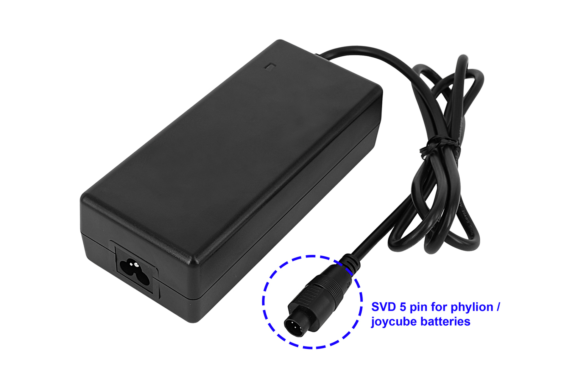 Phylion, POWERSMART Ladegerät für Devron, 5-poligem für Schwarz SVD-Stecker 42 Volt, SSLC084V42M Akku mit Lifebike E-Bike