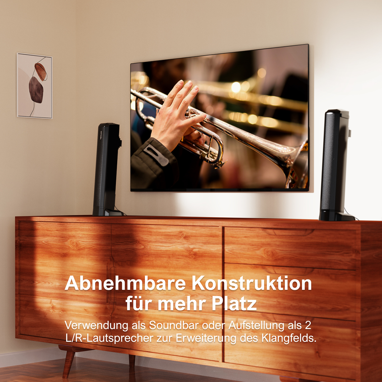 ULTIMEA Ultimea Apollo S40 Soundbar Schwarz Soundbar, 100W), Lautsprecher, (Abnehmbar 2.2-Kanal