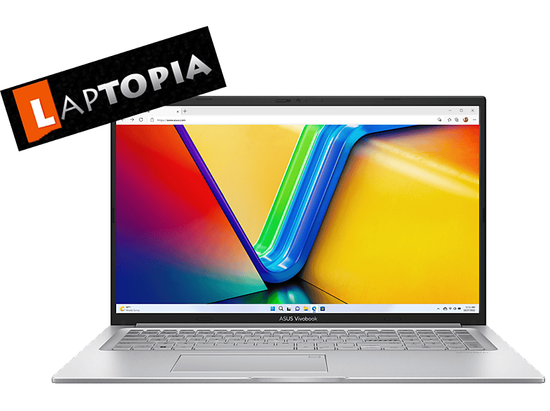 Display, mit i7-1255U, i7 2000 GB 8 17,3 Intel® Windows X170, Notebook Pro Core™ Prozessor, Office GB + SSD, Zoll 2021 ASUS RAM, Silber Core Pro, VivoBook 11