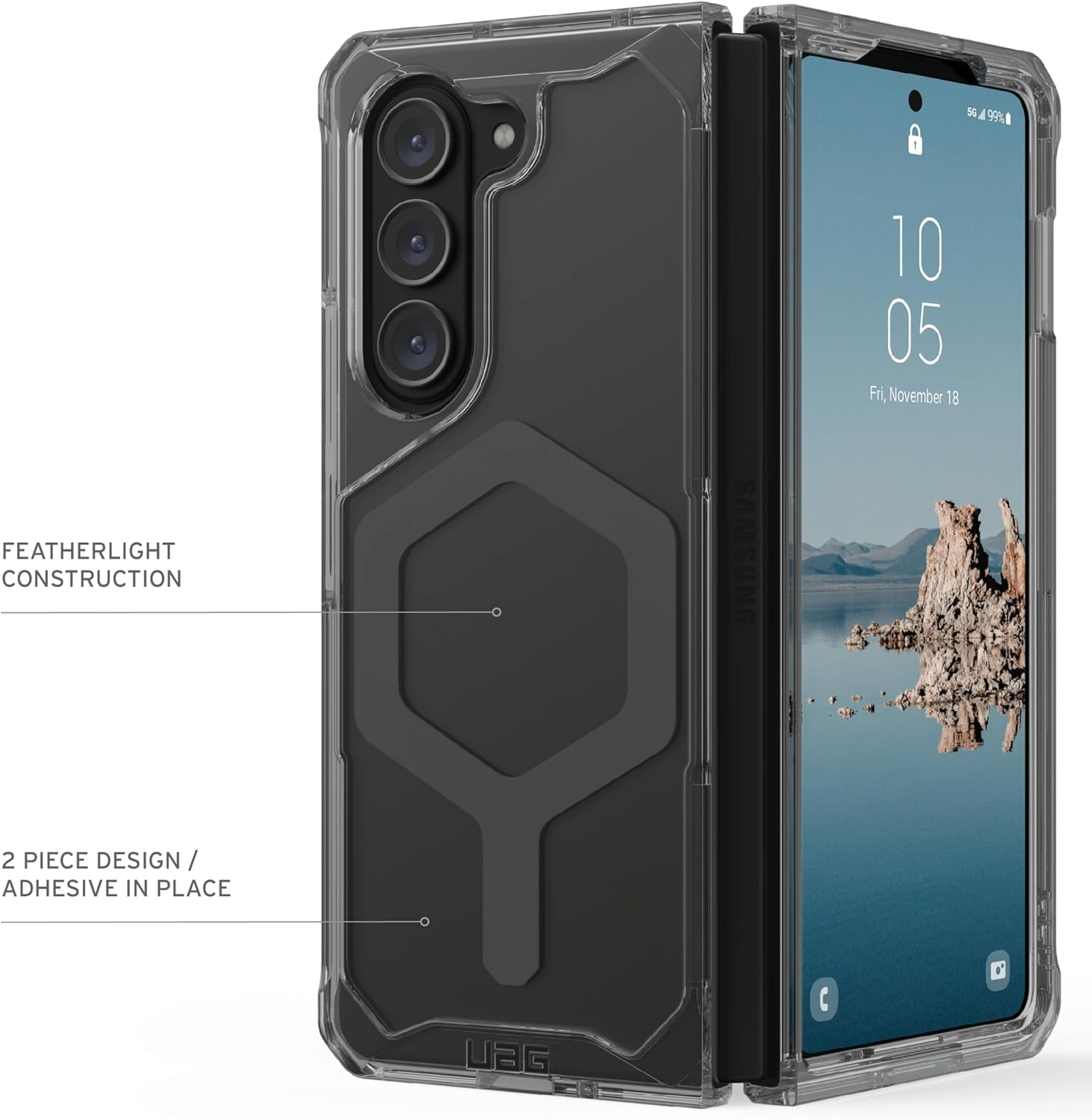 grau URBAN Fold5 Backcover, Pro, transparent) Plyo ash Galaxy 5G, GEAR / space ARMOR Z Samsung, (grau