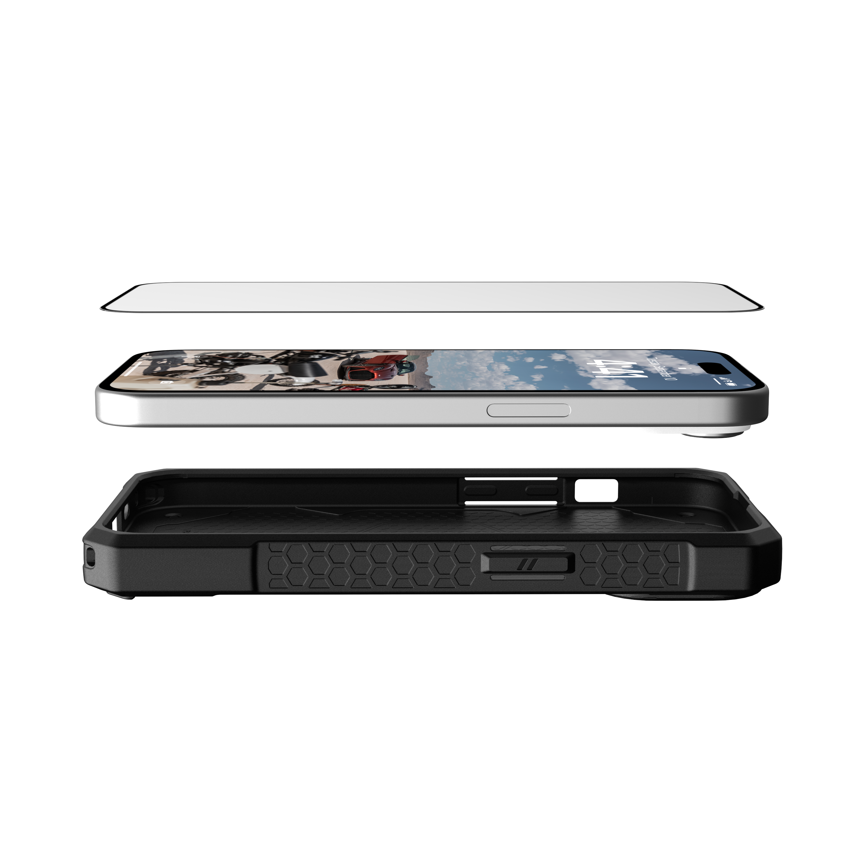 UAG 15) iPhone gehärtet Apple Displayglas Displayschutz(für 9H