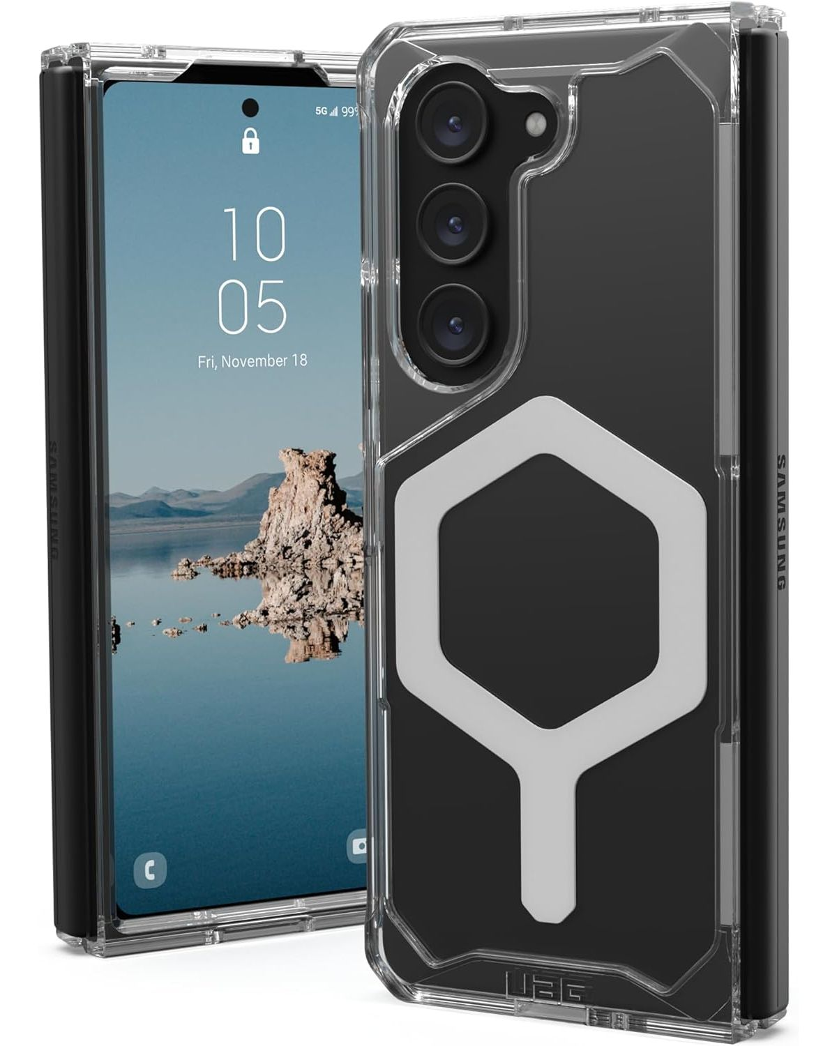 URBAN ARMOR GEAR Plyo Backcover, 5G, ice silber Fold5 Pro, Samsung, (transparent) Galaxy Z 