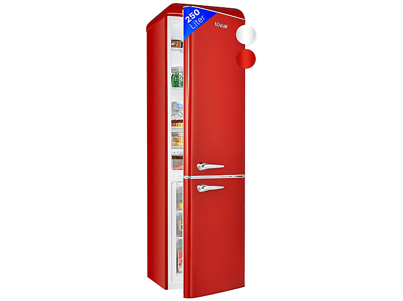 BOMANN KGR 7328.1 Kühlgefrierkombination (E, 201 kWh, 1883 mm hoch, Rot)