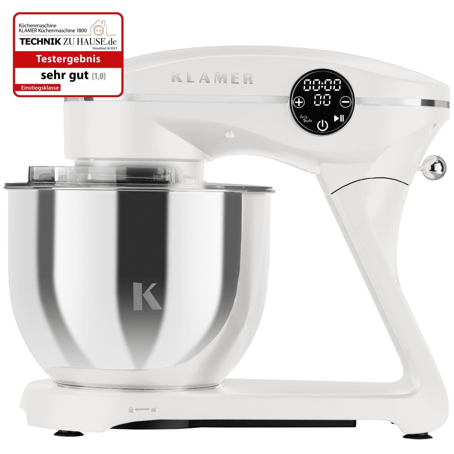 KLAMER Küchenmaschine - Küchenmaschine Weiss Weiß (1800 Watt)