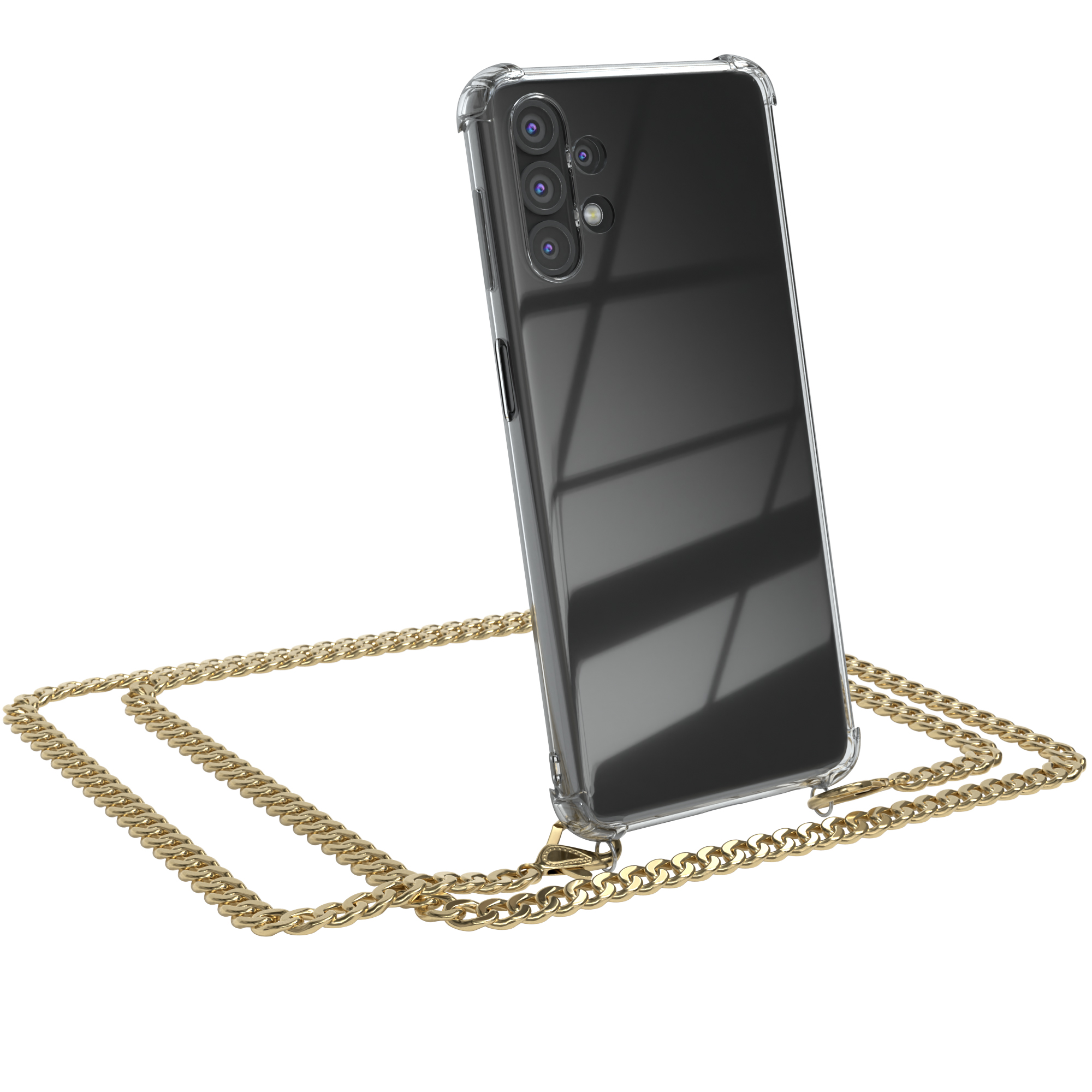 Gold Kordel 10 + extra CASE EAZY Metall Samsung, Lite, Schwarz, Umhängetasche, Handykette Galaxy Note