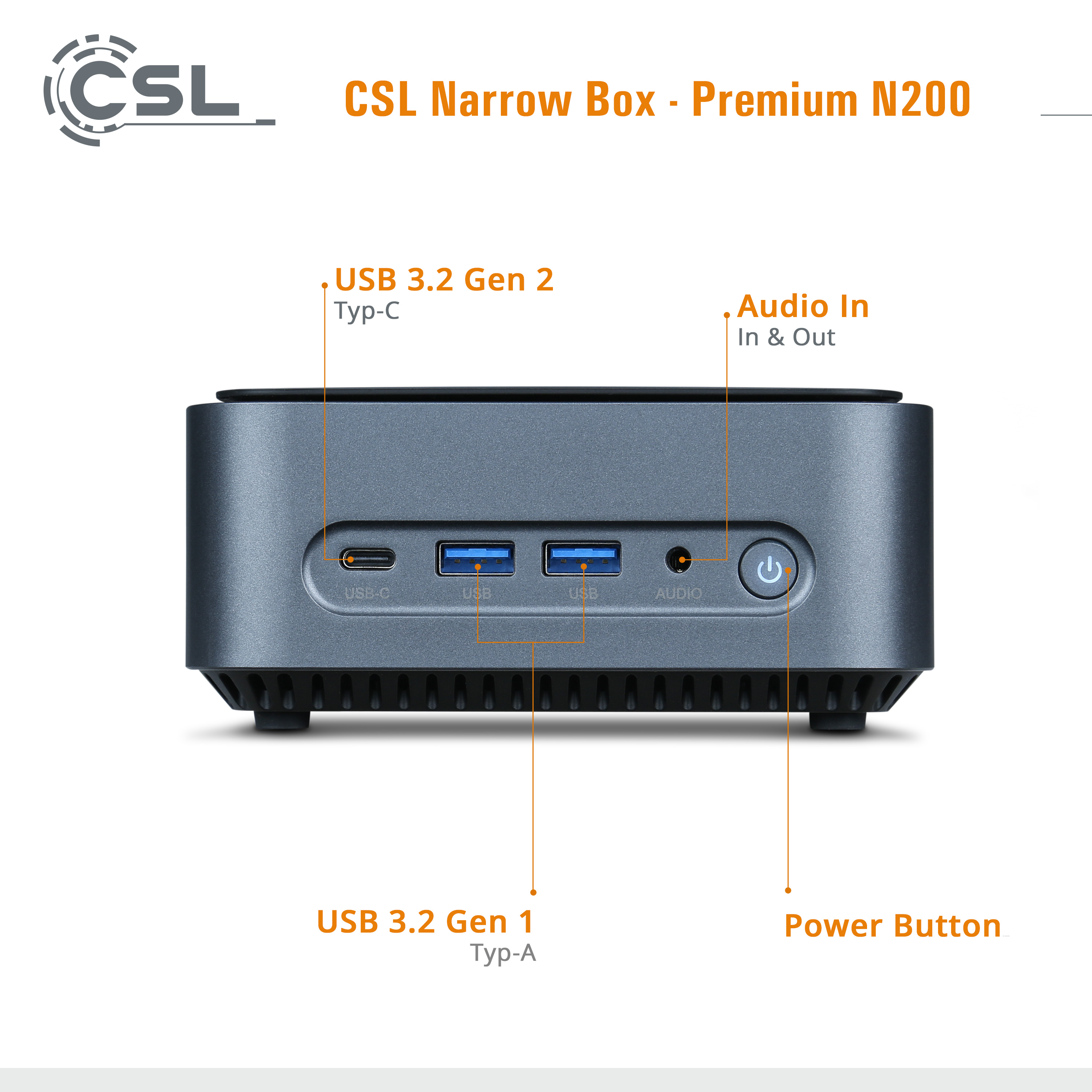 CSL Narrow Box Prozessor, Mini-PC mit Bit), (64 Premium, - 11 Intel® Graphics 500 8 RAM, Intel® UHD GB SSD, Windows Pro GB