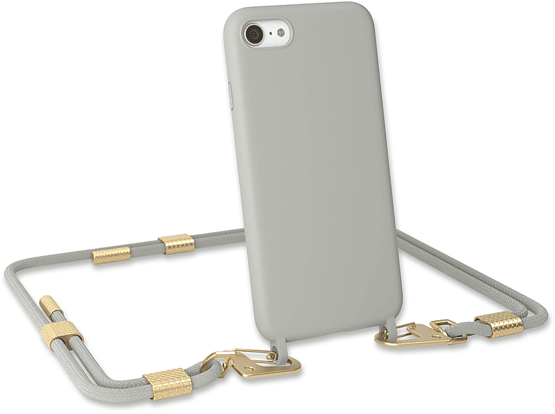 EAZY CASE Runde Handykette Taupe Apple, 2022 SE mit 8, iPhone iPhone / / Beige Grau / Karabiner, 7 2020, Umhängetasche, SE