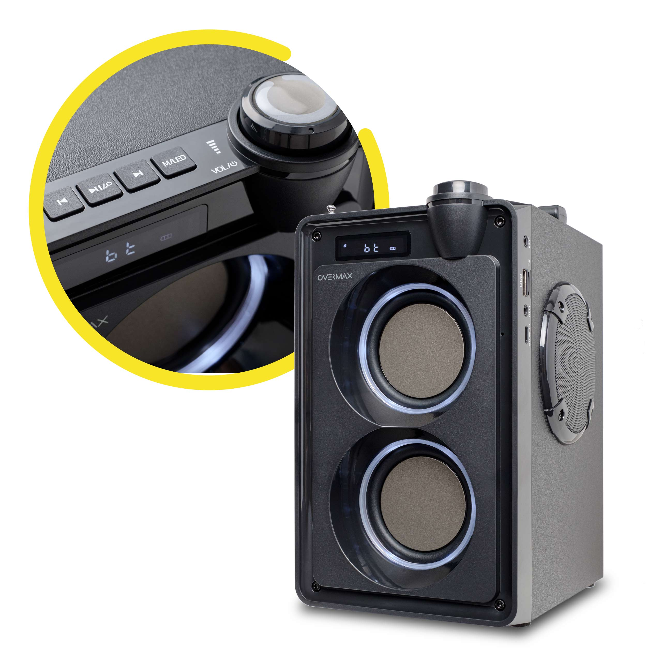 OVERMAX SOUNBEAT 5.0 Bluetooth Lautsprecher, Schwarz