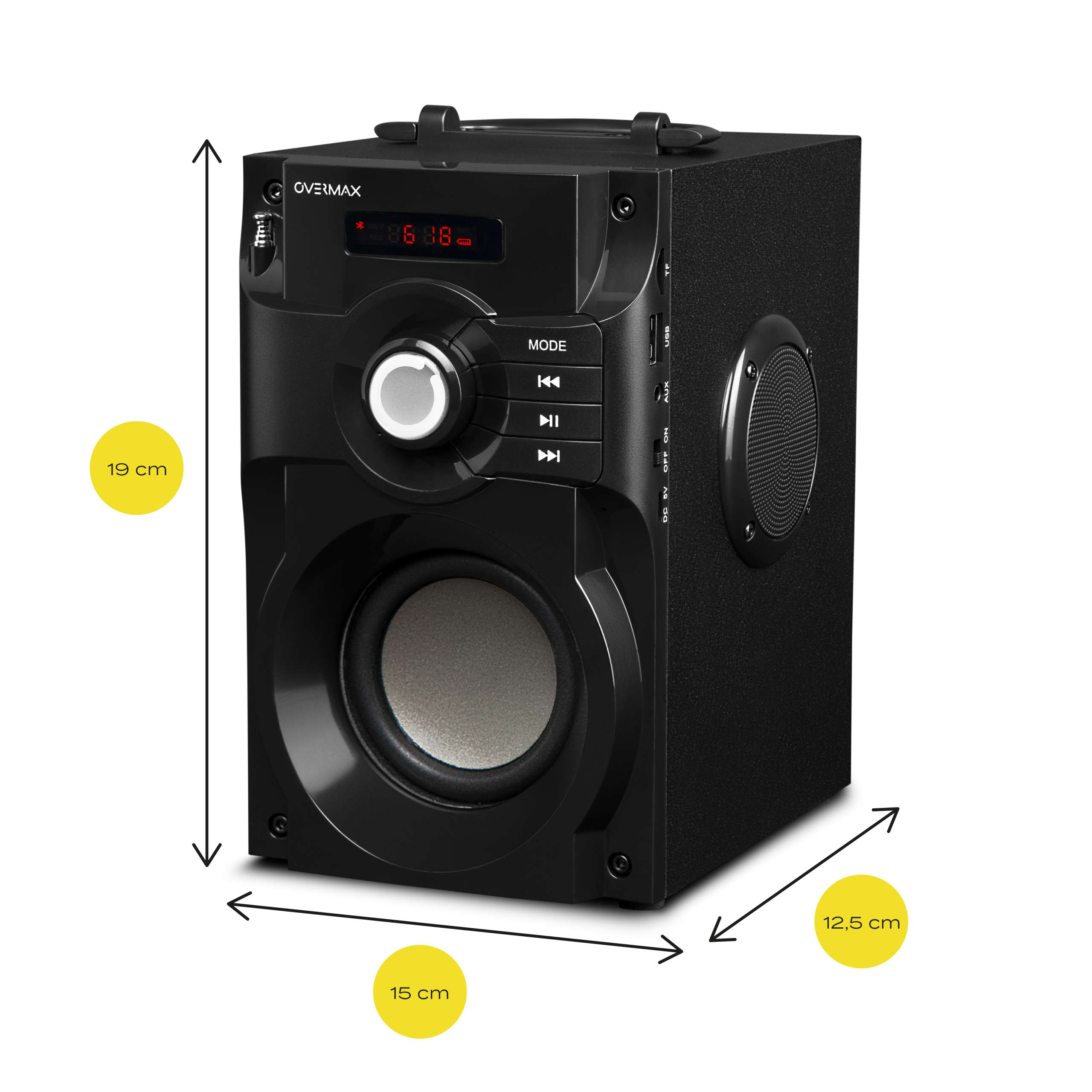OVERMAX SOUNBEAT 2.0 Bluetooth Schwarz Lautsprecher