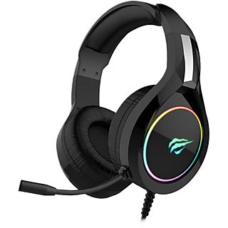 Auriculares Gaming, Negro, Led, 50mm, Microfono. Gamenote - HAVIT H2232D, Banda para el cuello, Negro