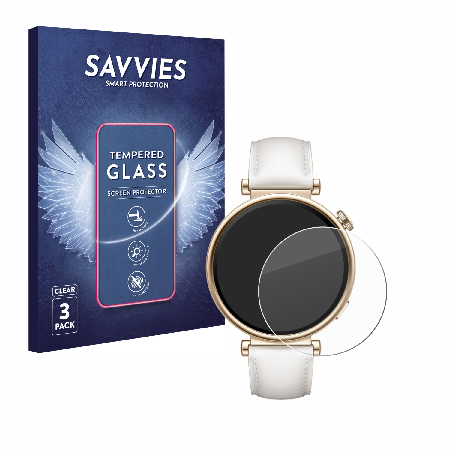 SAVVIES 3x Huawei Schutzglas(für GT Watch 4 9H (41mm)) klares