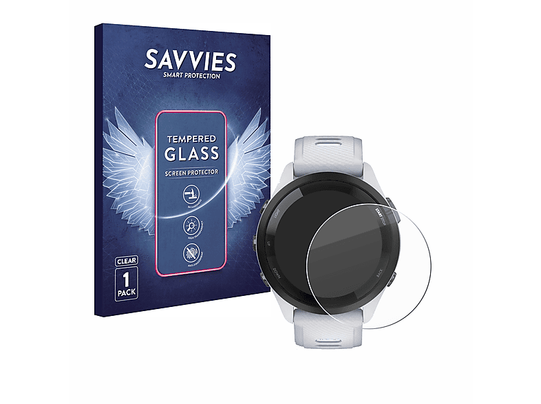 SAVVIES 9H klares Schutzglas(für Garmin Forerunner 265 (46 mm))